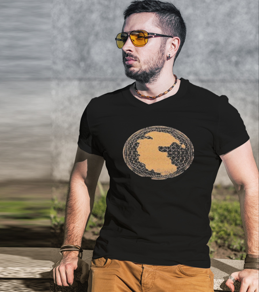 Pangaea Compass Map Retro Grid Earth T-Shirt