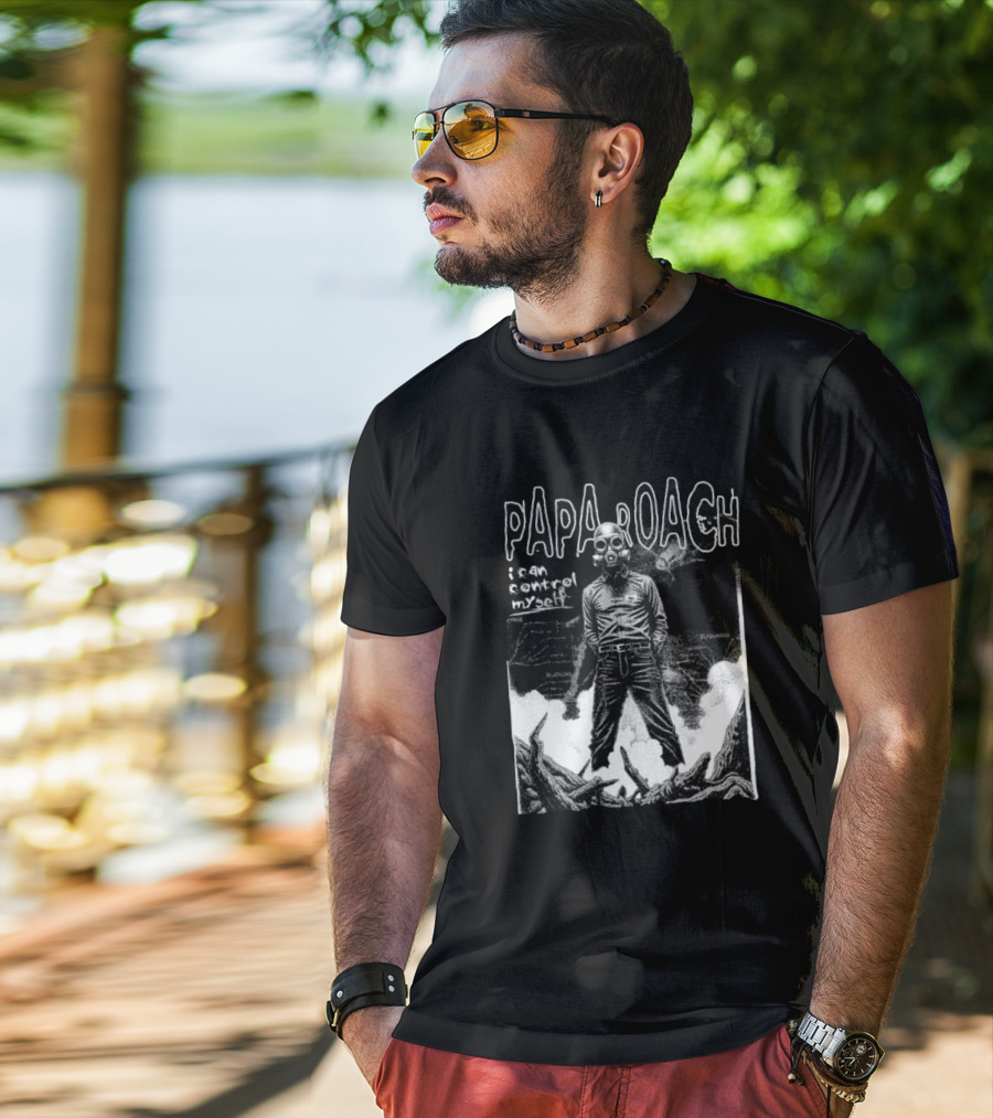 Papa Roach I Can’t Control Myself Gas Mask Art T-Shirt