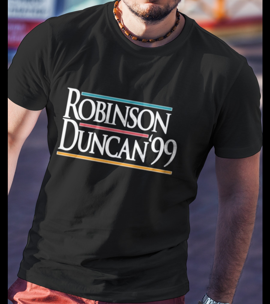 Robinson Duncan '99 White Text Vintage Style T-Shirt