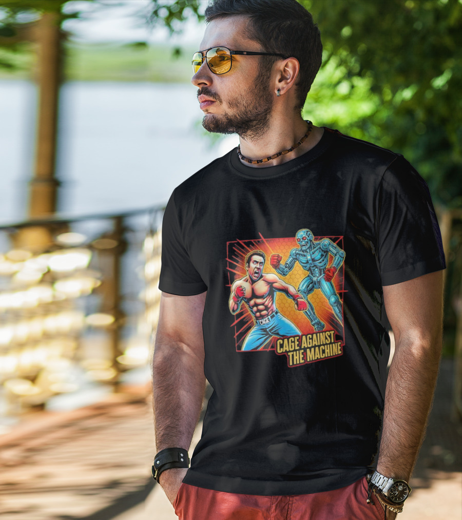 Cage Against The Machine Robot Showdown Boxing Battle T-Shirt