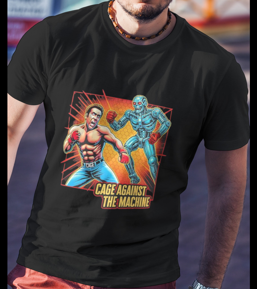 Cage Against The Machine Robot Showdown Boxing Battle T-Shirt