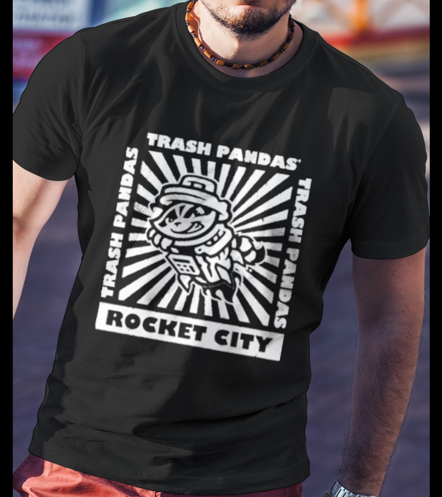 Rocket City Trash Pandas Sunspot Baseball Mascot Vintage Style T-Shirt