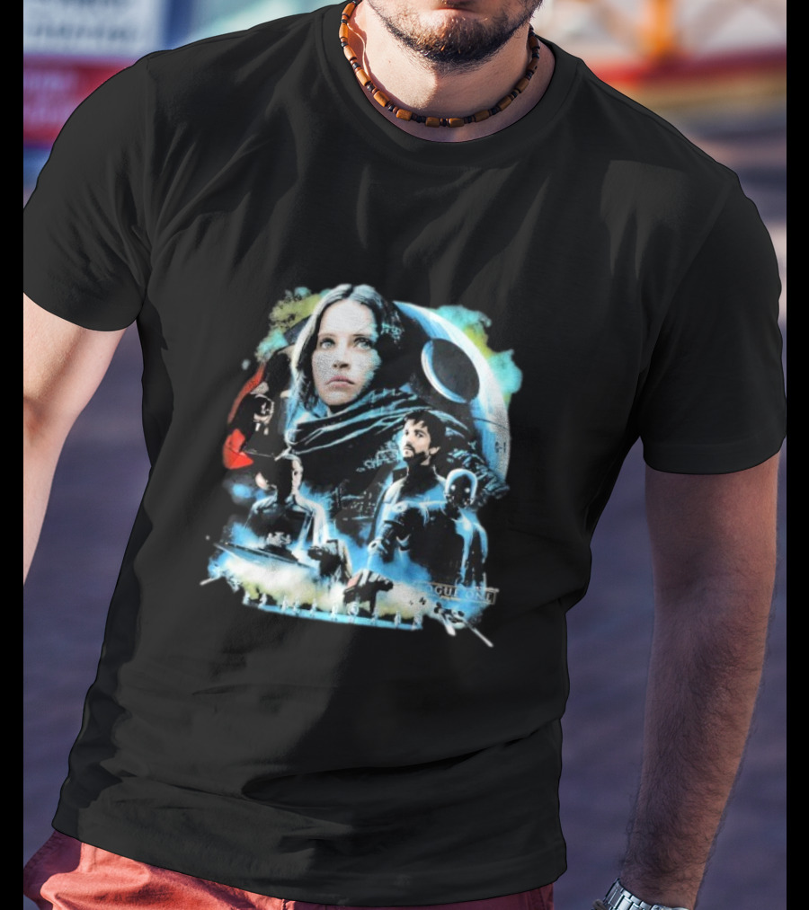 Rogue One A Star Wars Story Geeks Rule 15 Jyn Erso Cassian K-2SO Darth Vader Silkscreen T-Shirt