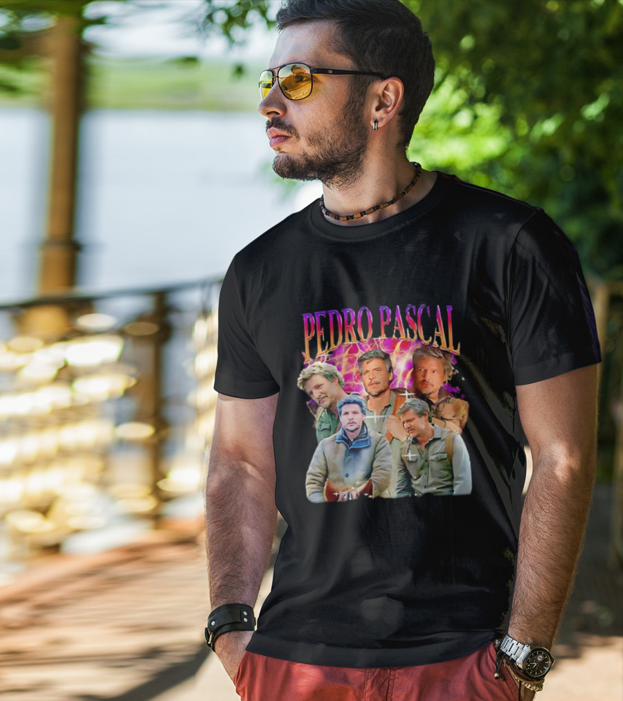 Pedro Pascal Joel Miller Retro Collage T-Shirt
