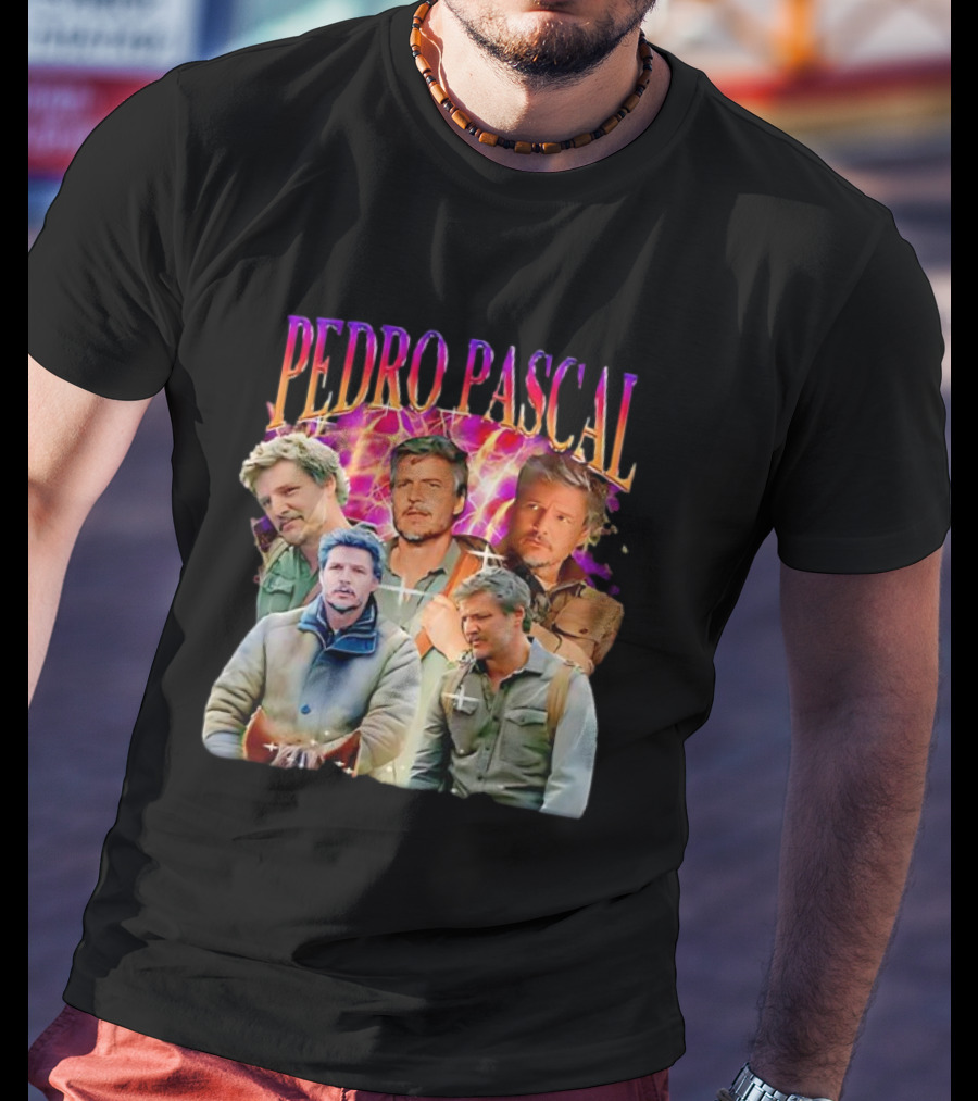 Pedro Pascal Joel Miller Retro Collage T-Shirt