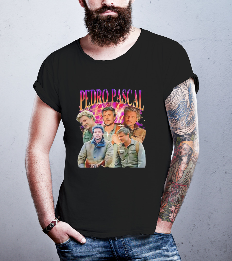 Pedro Pascal Joel Miller Retro Collage T-Shirt