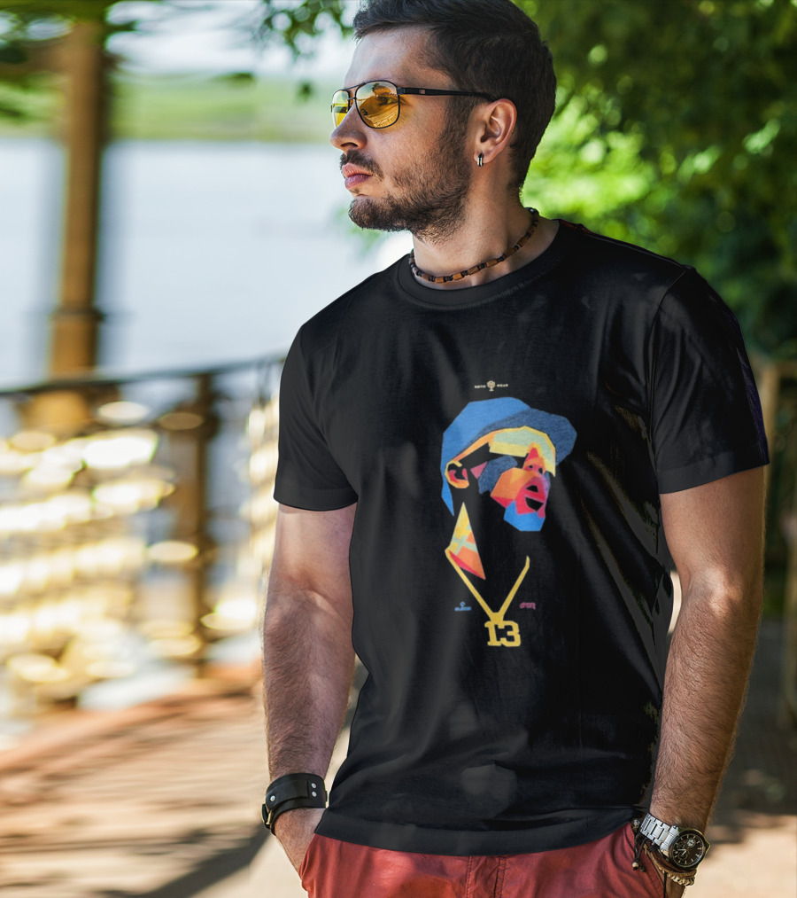 Ronald Acuna Jr 13 Abstract Geometric Style With Gold Chain And Colorful Hat T-Shirt