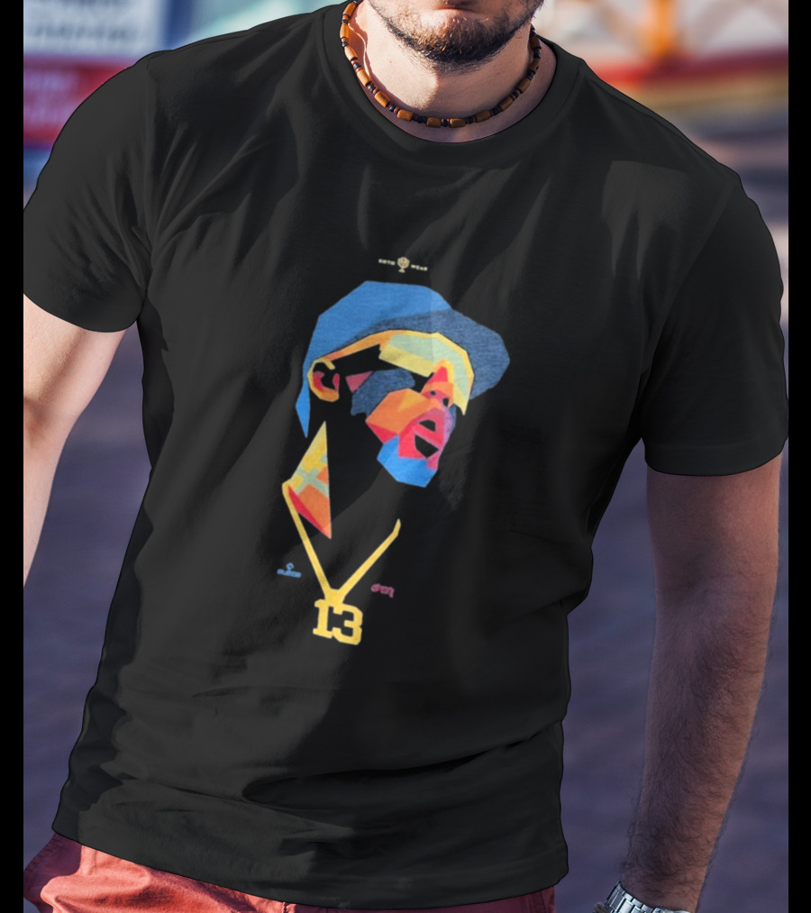 Ronald Acuna Jr 13 Abstract Geometric Style With Gold Chain And Colorful Hat T-Shirt