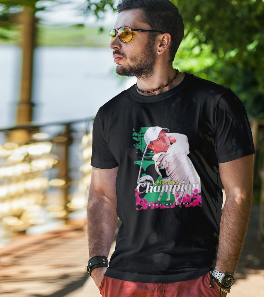 Masters Champion Rory McIlroy Golf Swing Portrait T-Shirt