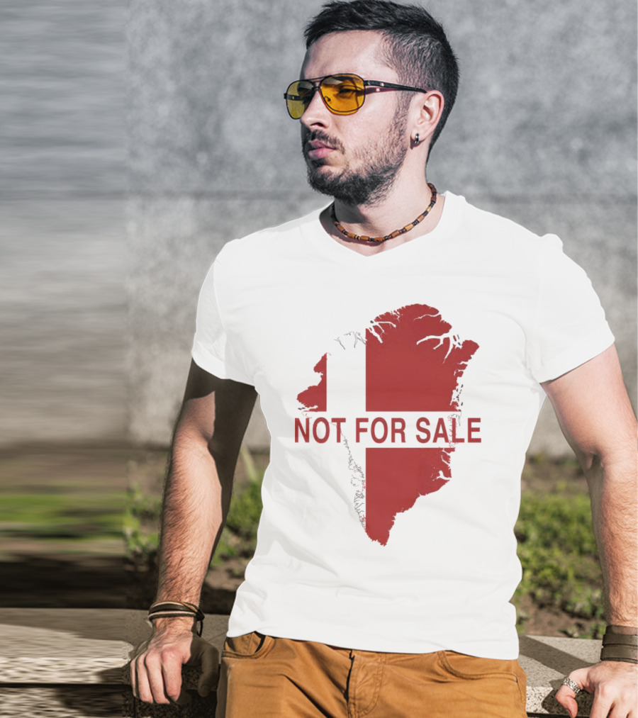 Greenland Not For Sale 2025 Red Map Protest T-Shirt