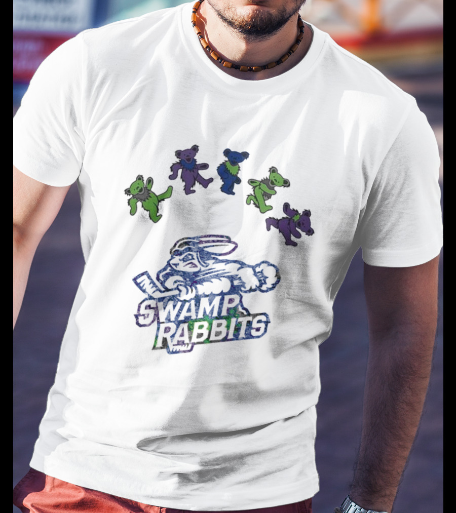 Greenville Swamp Rabbits Grateful Dead Night 2025 Dancing Bears Hockey Event T-Shirt