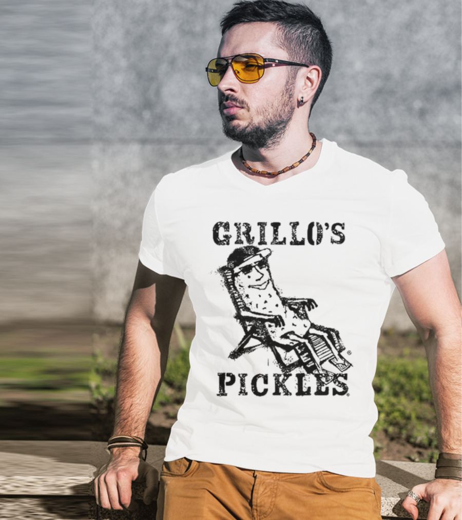 Grillo's Pickles Graffiti Pickle Image T-Shirt