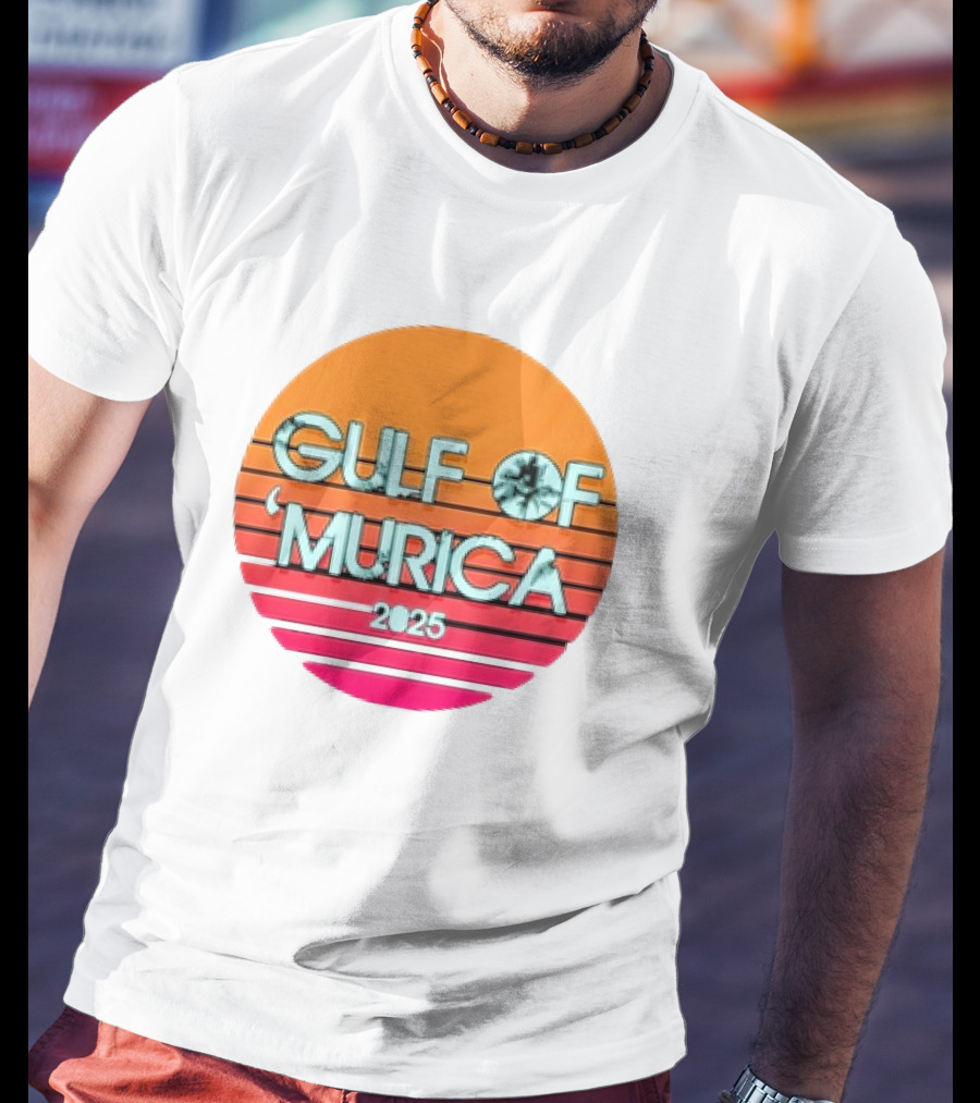 Gulf Of 'Murica 2025 Vintage Retro Sunset Vibe T-Shirt
