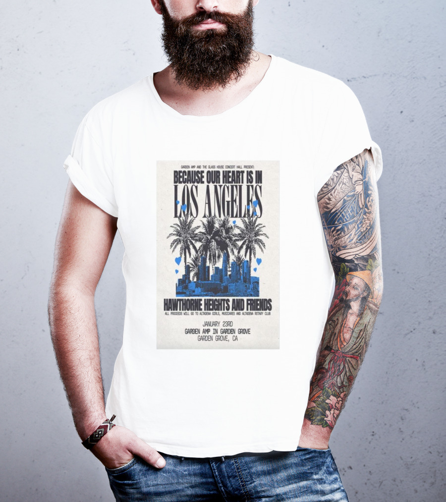 Garden Amp Concert Hawthorne Heights And Friends January 23 Garden Grove CA T-Shirt