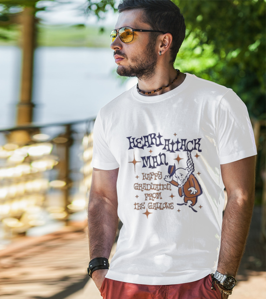 Heart Attack Man Happy Graduation From The Gallows Vintage Cartoon Style T-Shirt