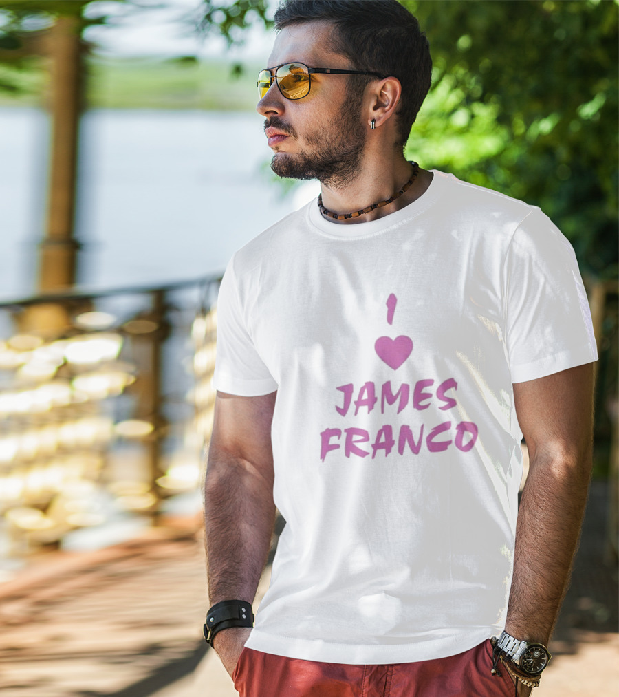 I Love James Franco Pink Heart T-Shirt
