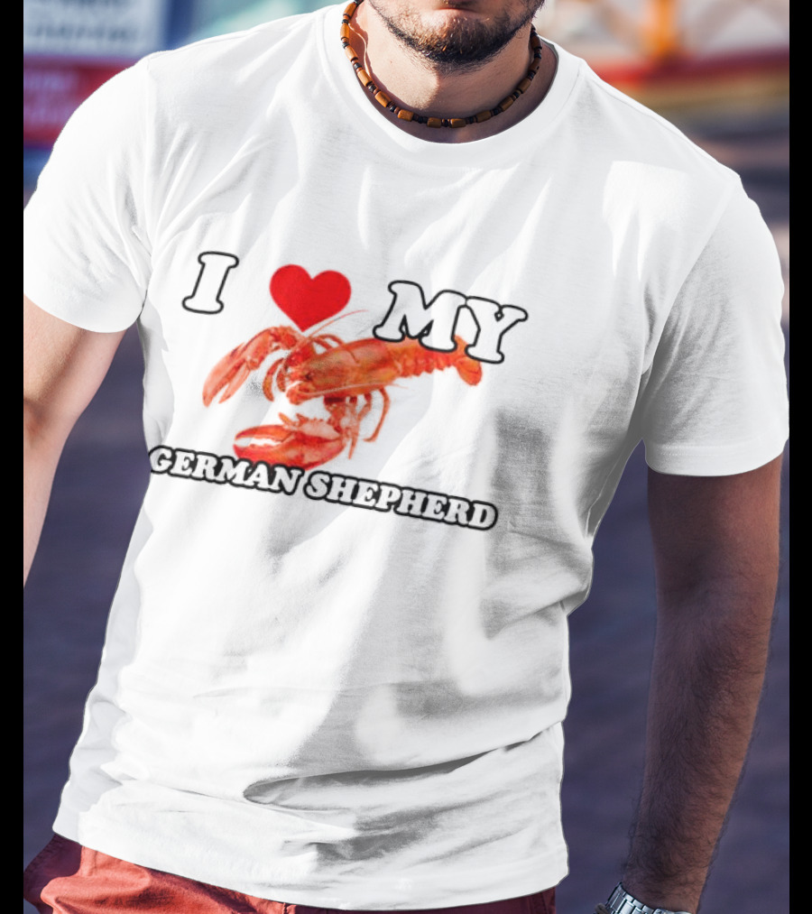 I Love My German Shepherd Lobster Heart T-Shirt