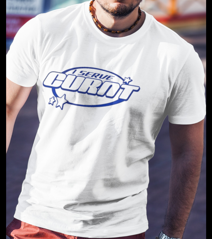I Serve Curnt Blue Stars Oval Design T-Shirt