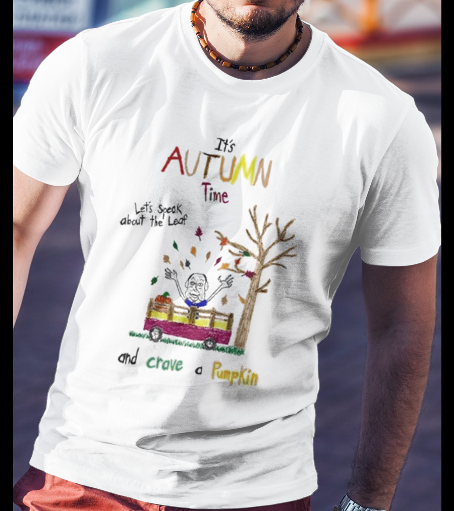 Autumn Time Leaves Falling Tree Carve Pumpkin Truck T-Shirt