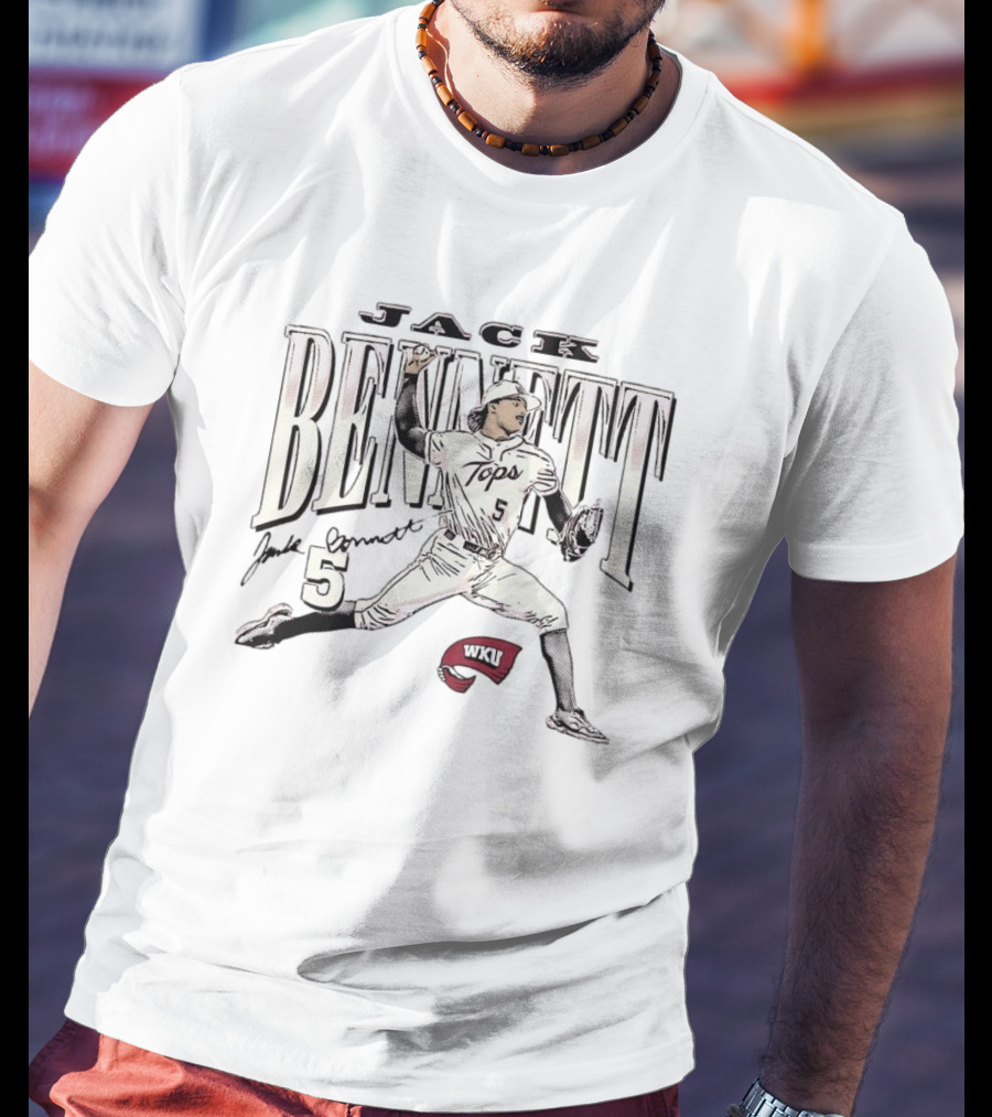 Jack Bennett 5 WKU Tops Western Kentucky Hilltoppers Baseball T-Shirt