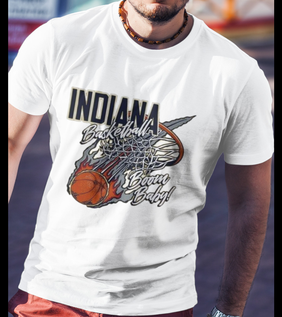 Indiana Pacers Basketball Boom Baby Fireball Slam Dunk T-Shirt