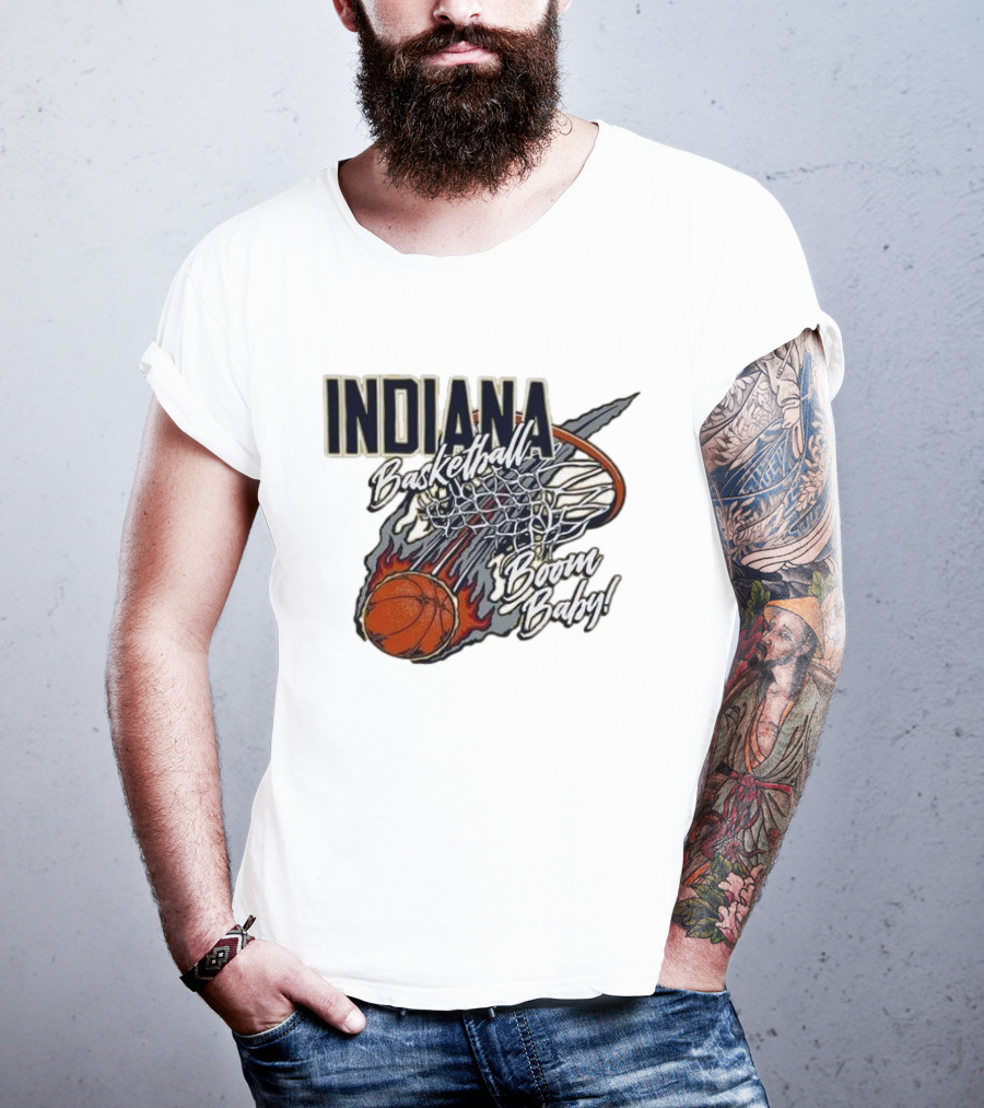 Indiana Pacers Basketball Boom Baby Fireball Slam Dunk T-Shirt