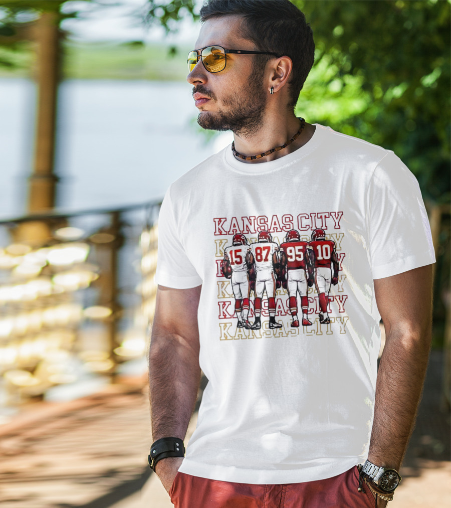 Kansas City Mahomes Kelce Chris Jones Isiah Pacheco 15 87 95 10 T-Shirt