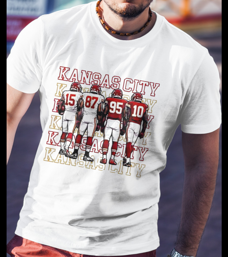 Kansas City Mahomes Kelce Chris Jones Isiah Pacheco 15 87 95 10 T-Shirt