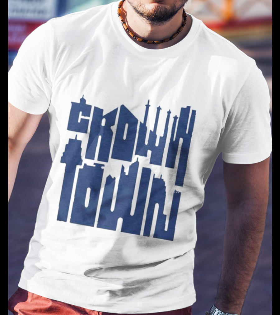 Kansas City Royals Crown Town Skyline Text Art T-Shirt