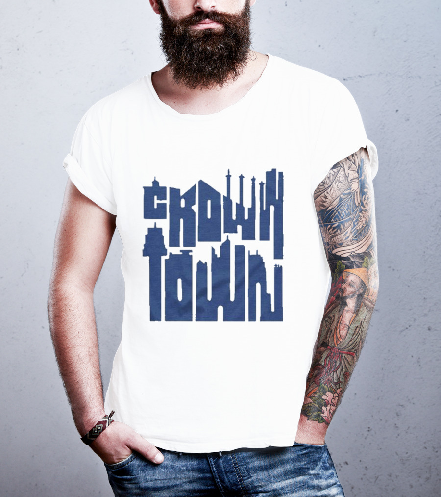 Kansas City Royals Crown Town Skyline Text Art T-Shirt