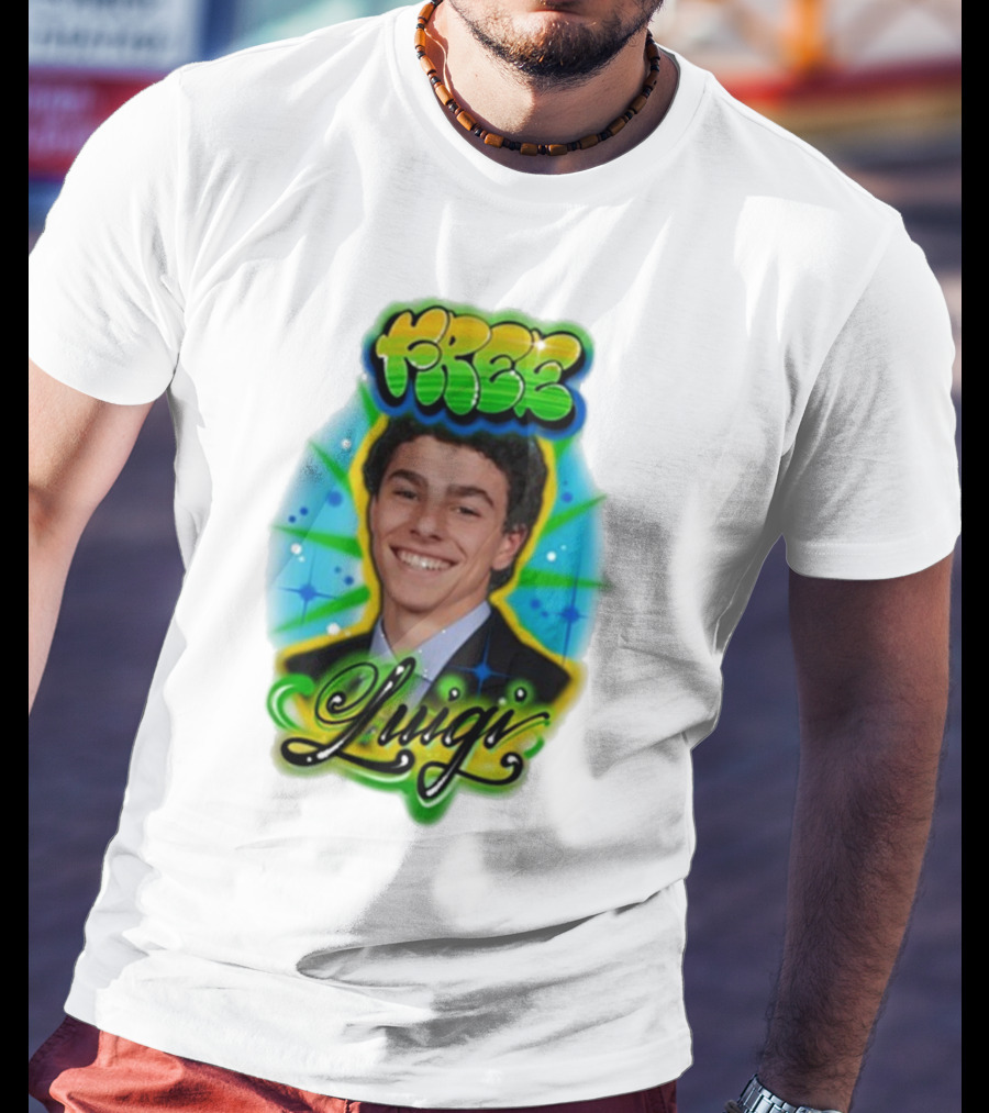 Free Luigi Keiajah Airbrush Style T-Shirt