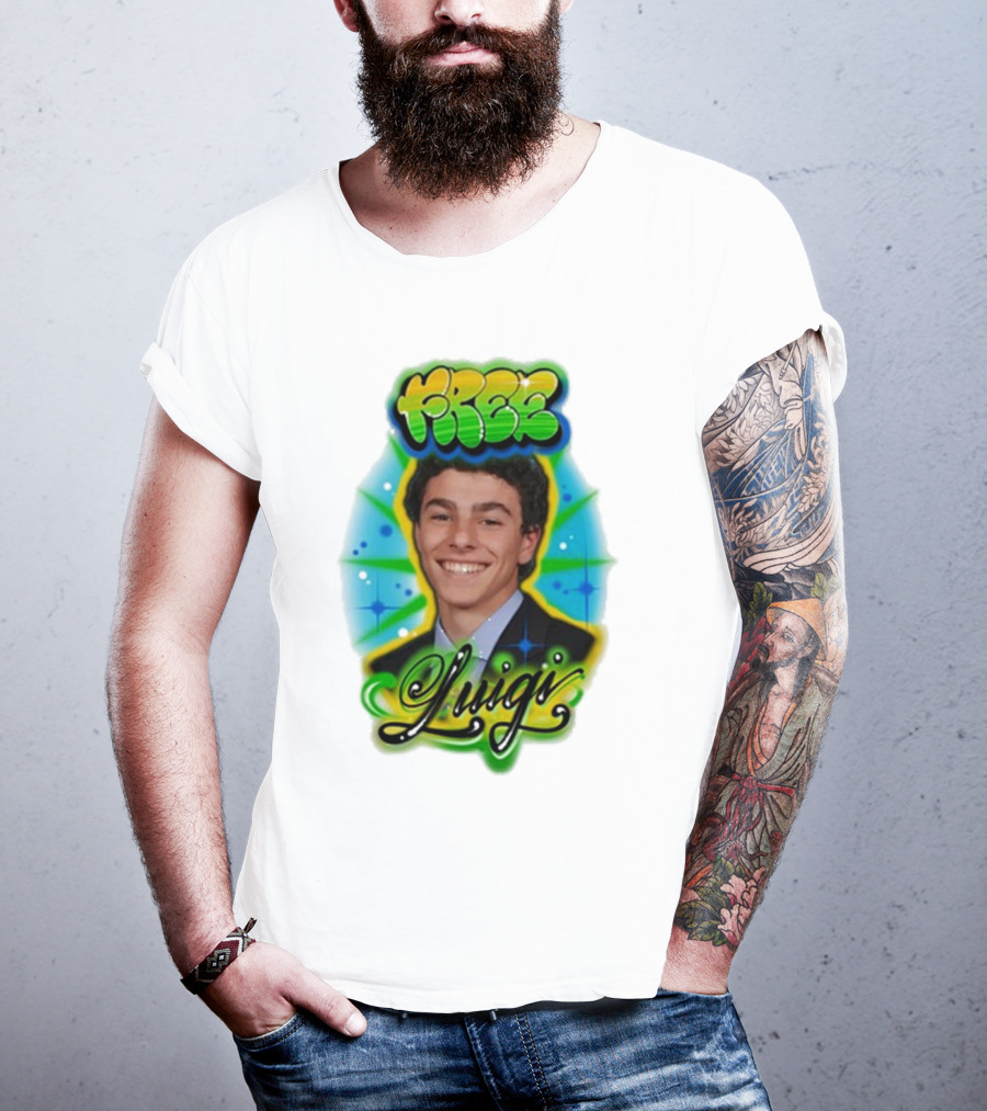 Free Luigi Keiajah Airbrush Style T-Shirt