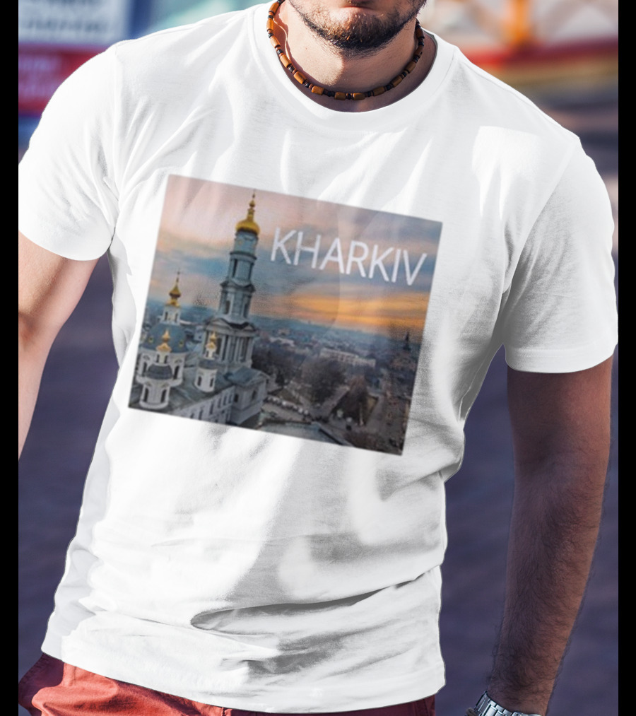 Kharkiv City Skyline With Famous Cathedral Sunset View T-Shirt