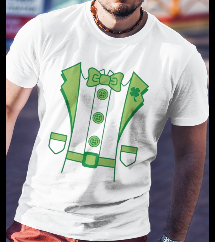 Leprechaun Suit With Bowtie And Shamrock St Patty’s Day T-Shirt