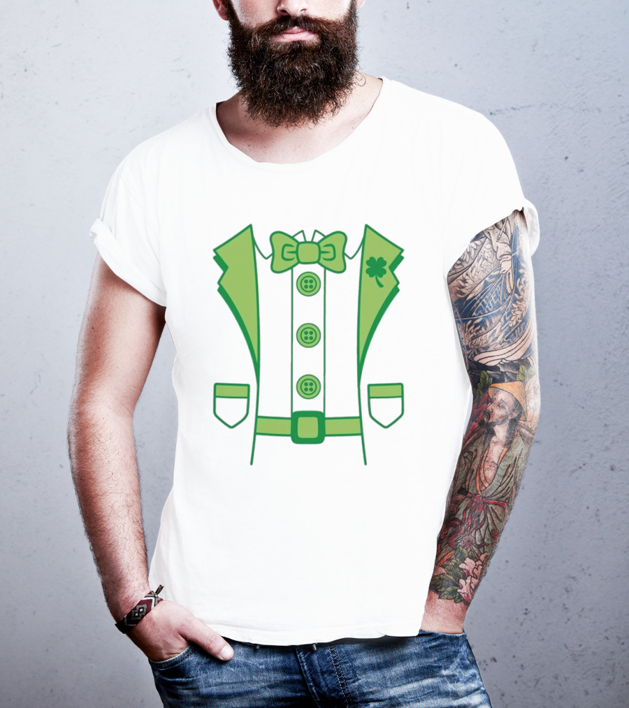 Leprechaun Suit With Bowtie And Shamrock St Patty’s Day T-Shirt