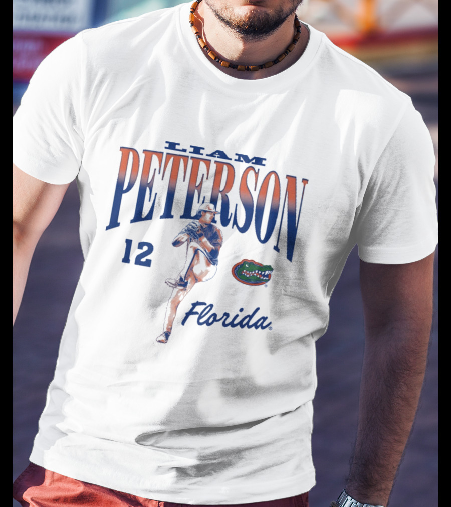 Liam Peterson 12 Florida Gators Baseball NCAA Division I 2025 T-Shirt