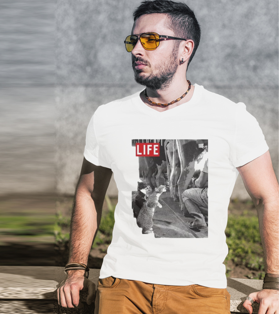 Life Magazine Cats Enjoying Fresh Milk T-Shirt
