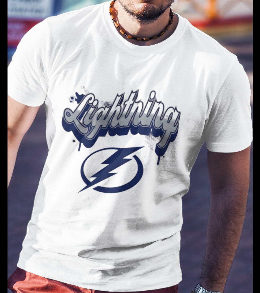 Lightning Script Blue Bolt Bubbly Tampa Bay T-Shirt