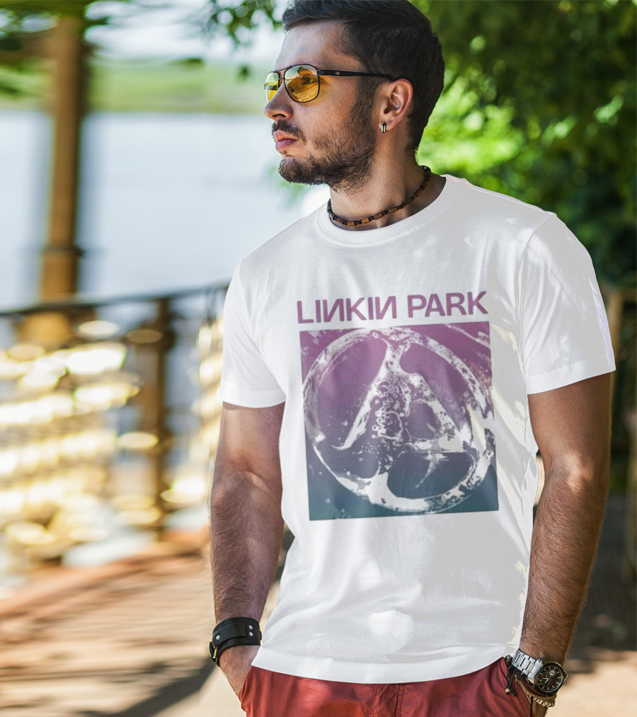 Linkin Park Gradient Circle Symbol Fz Deluxe Drop Shoulder T-Shirt