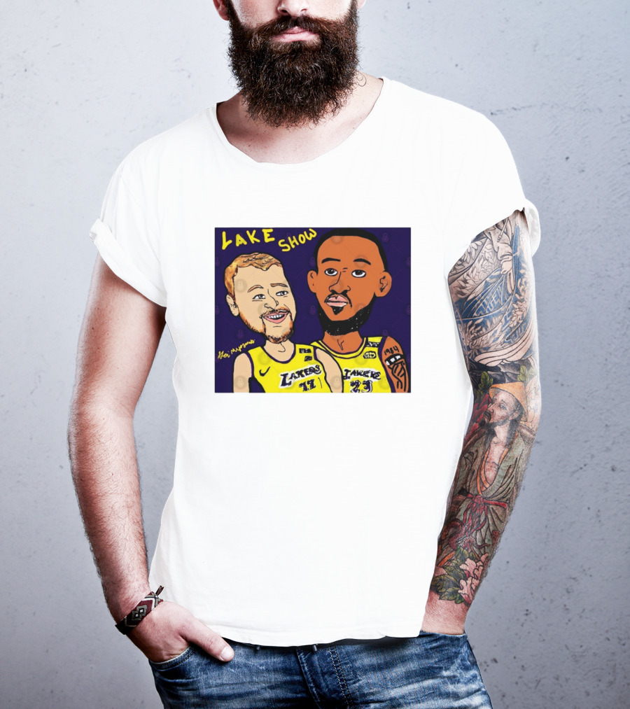 LeBron James And Luka Dončić Lake Show Lakers Cartoon Art 23 77 T-Shirt
