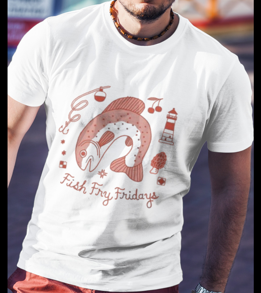 Jamie Green Fish Fry Fridays Musical Lighthouse Retro Vibes T-Shirt