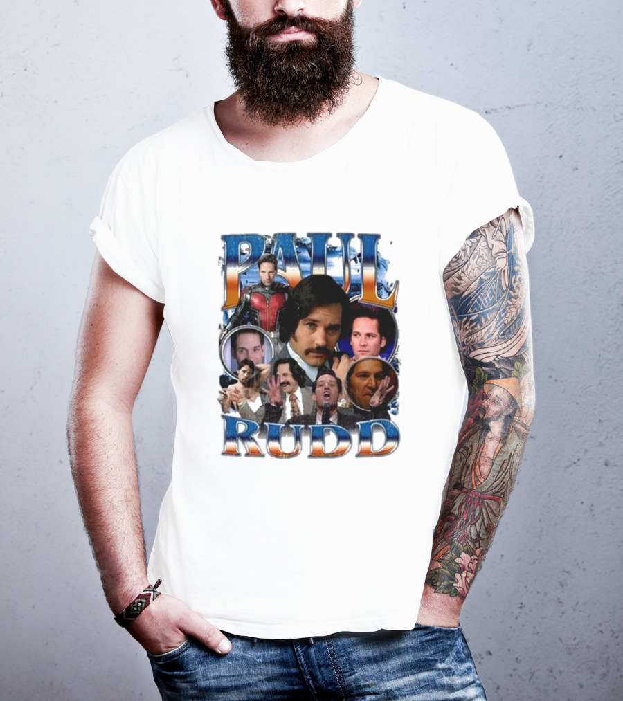Paul Rudd 90’s Bootleg Ant-Man Anchor Improv Comedy Collage T-Shirt