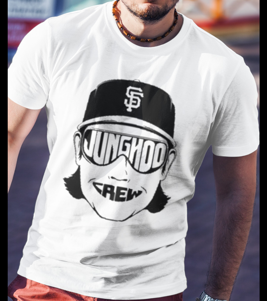 Jung Hoo Crew 2025 San Francisco Giants Baseball Cap And Sunglasses T-Shirt
