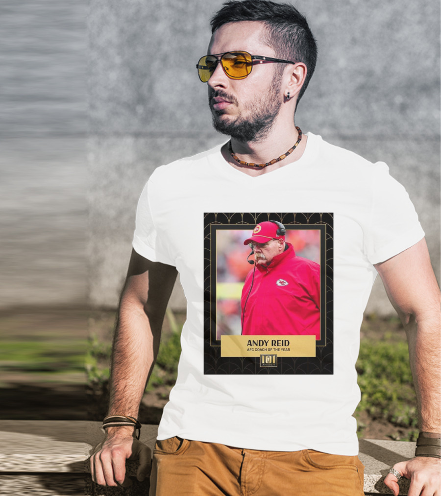 Kansas City Chiefs Andy Reid AFC Coach Of The Year 101 Awards T-Shirt