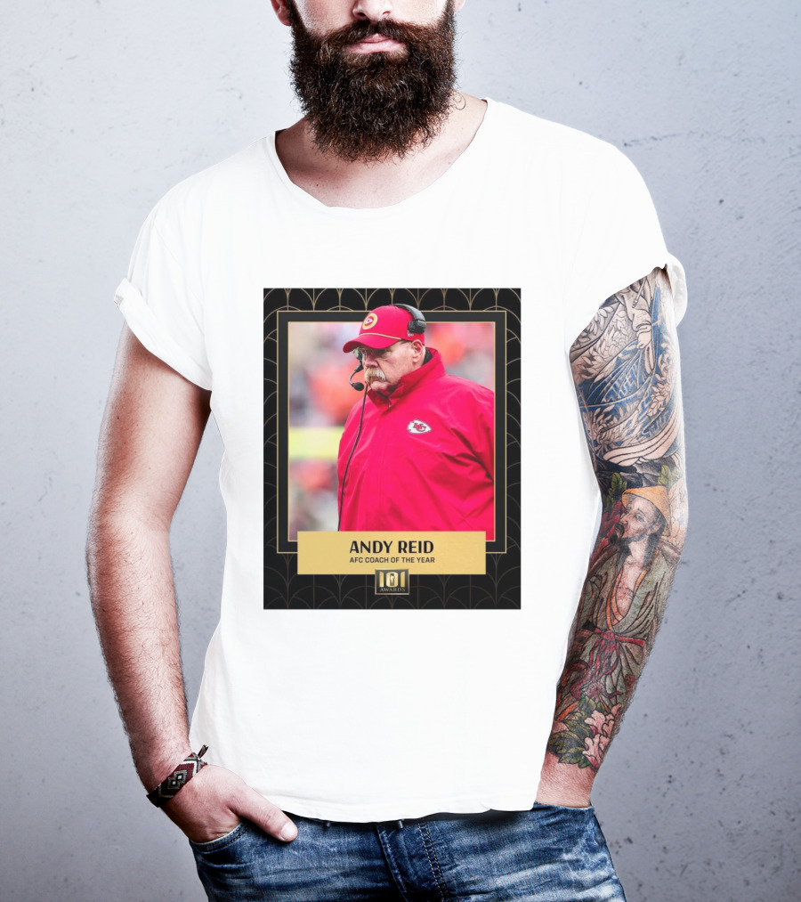Kansas City Chiefs Andy Reid AFC Coach Of The Year 101 Awards T-Shirt