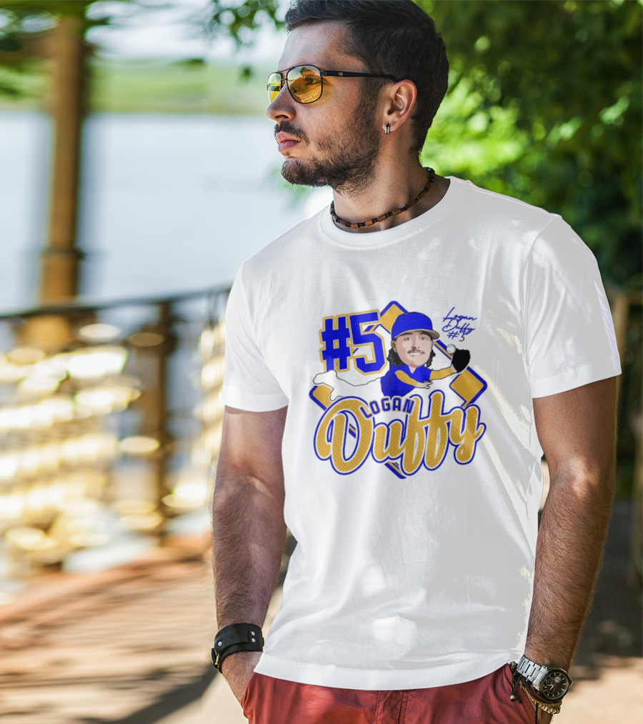 Logan Duffy #5 Baseball Player Illustration 2025 T-Shirt