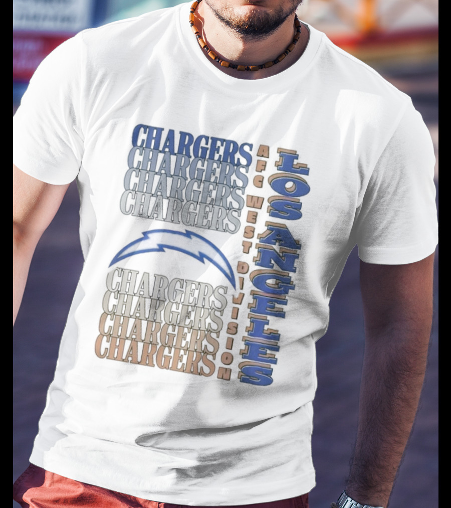 Los Angeles Chargers AFC West Division Chargers Bolt T-Shirt