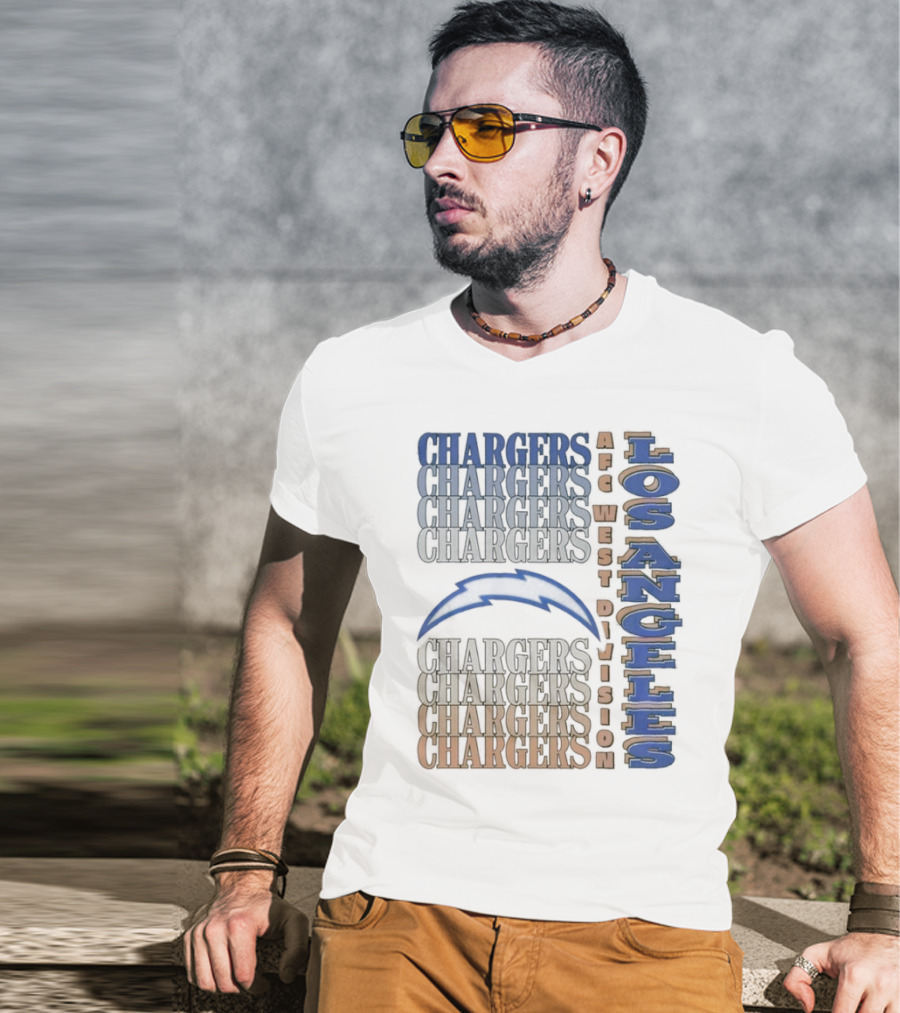 Los Angeles Chargers AFC West Division Chargers Bolt T-Shirt