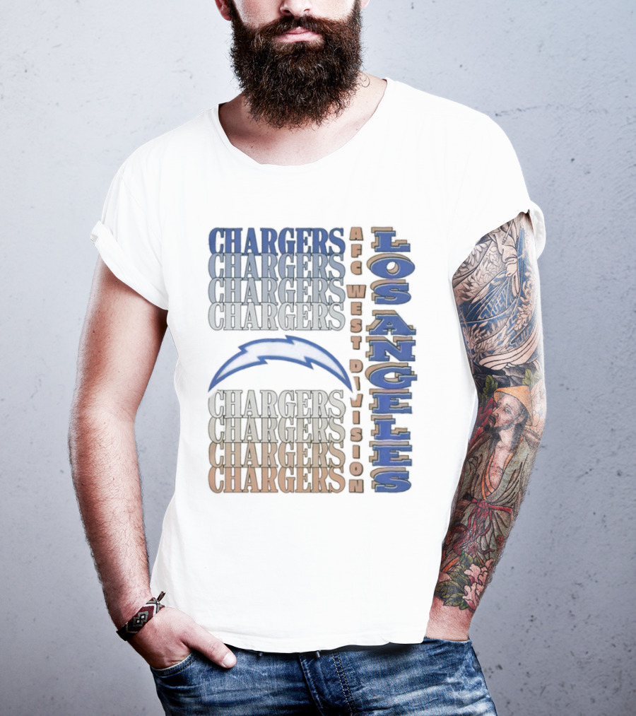 Los Angeles Chargers AFC West Division Chargers Bolt T-Shirt