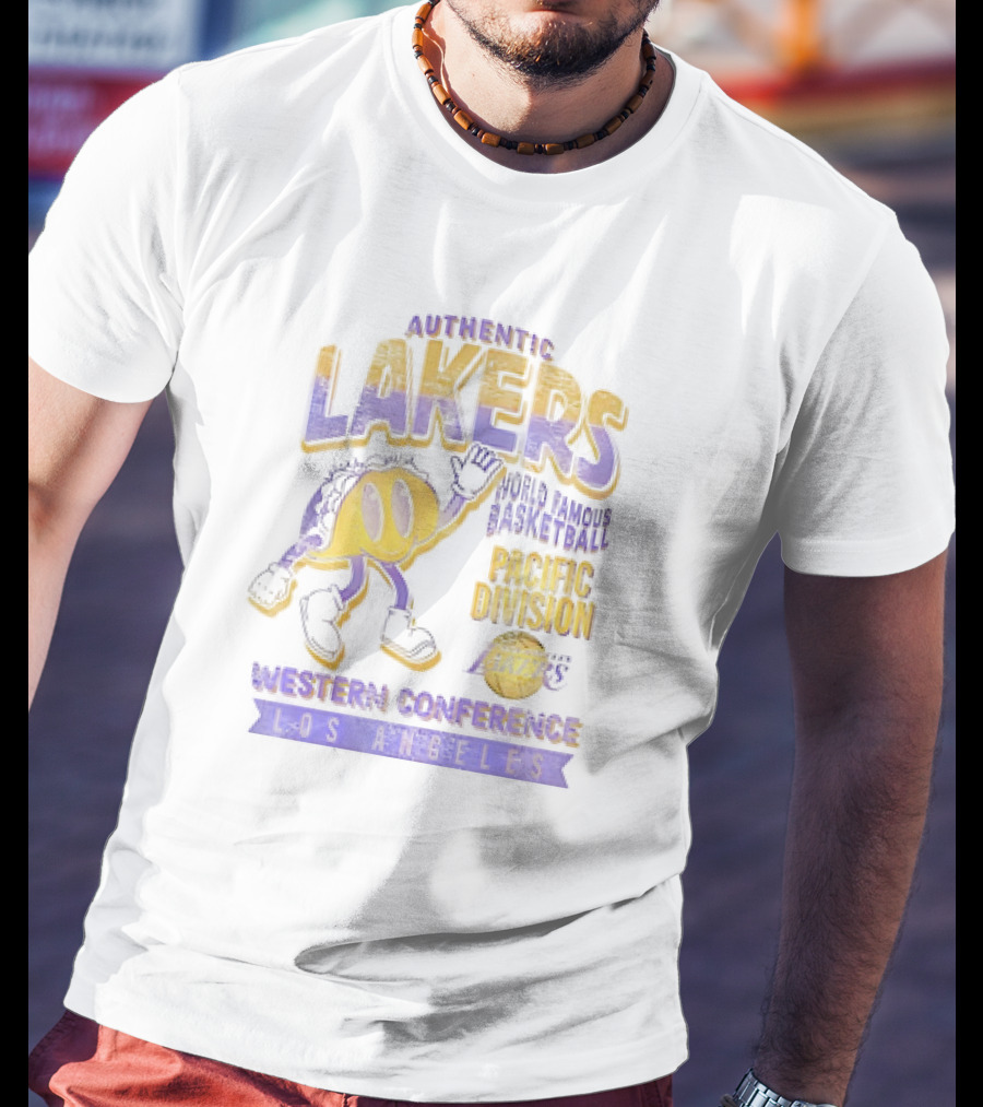 Authentic Lakers Western Conference Los Angeles Basketball Character Pacific Division T-Shirt